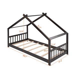 Letto a Castello in Legno per Bambini, Stile Espresso, Misura Twin - Product Image 6