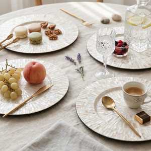 Assiette de Présentation Décorative Faite à la Main en Bois Nacre Écologique, Style Bohème Poli, Luxe et Haute Qualité - Product Image 4