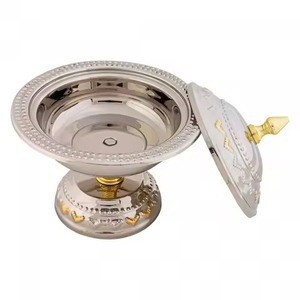 Classic <b>Decorative</b> Metal Dates Bowl with <b>Lid</b> Stylish Snack Storage Bowl for Home Kitchen Festival Table - Product Image 3