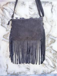 กระเป๋าถือผู้หญิง,หนังนิ่มขอบผมบนกระเป๋าถือซ่อนกระเป๋าพู่วินเทจโบโฮหนังสไตล์ - Product Image 4