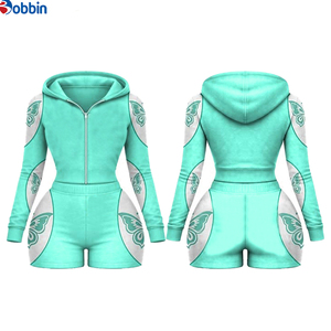 Hot Selling Summer 2Pcs Set Women Tracksuit Custom Streetwear Contrast Color Sports <b>Top</b> Jacket and Shorts Sets <b>Top</b> Trending - Product Image 3