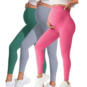 Leggings de yoga sans couture pour femmes enceintes, taille haute, pour la grossesse et le fitness, personnalisables OEM ODM, vente en gros - Product Image 1