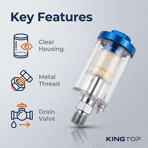 AF-02 Mini Air Spray Gun Water Oil Separator Filter, High-Performance Pneumatic Tail Gas Line Inline Moisture Trap with Clear Ho - Product Image 4
