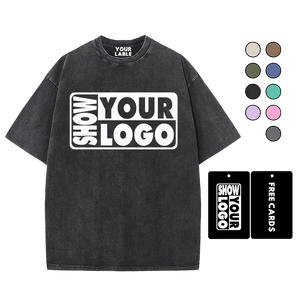 Étiquettes Gratuites à Imprimer avec Votre Logo Nouveaux T-shirts Lavés 230gsm pour Hommes et Femmes Impression Personnalisée avec Votre Logo ou Motifs - Product Image 6