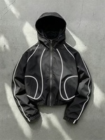 Veste coupe-vent matelassée à capuche, design tendance, coupe-vent, avec bande réfléchissante, sportive, haute qualité, personnalisable sur le devant