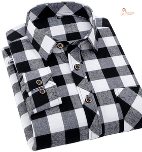 Chemises habillées à manches longues pour hommes, dernière collection, 100 % coton sergé, infroissables, respirantes, séchage rapide, col boutonné, automne - Product Image 1