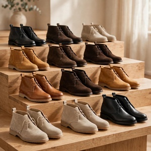 Botas Chukka Formales de Cuero Genuino 100% de Bangladesh para Hombre, Gamuza Marrón Vintage con Cremallera, Calzado al por Mayor, Lote de Liquidación para Exportación - Product Image 1