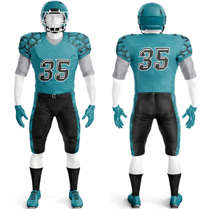 High Quality American Football Uniform Custom Sublimated Printed Short Sleeve Jersey and Pants Set for Teams Sportswear - Product Image 1