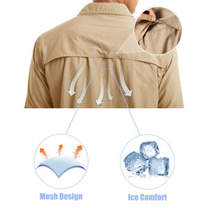 Chemises pour hommes coupe-vent à boutons avec logo, chemise de randonnée personnalisée pour hommes, vêtements de travail confortables et respirants pour la randonnée et la pêche - Product Image 2