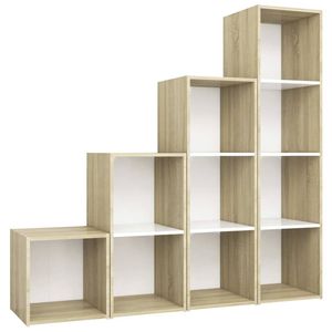 4 pezzi bianco e Sonoma rovere TV Set legno ingegnerizzato per soggiorno - Product Image 2