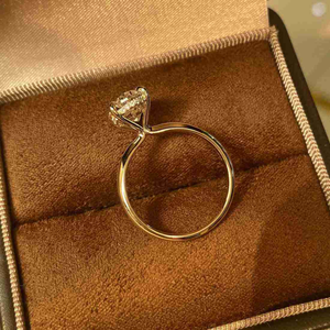 Bague de fiançailles ovale en moissanite, bague solitaire, coupe brillante, bague de mariée, or blanc, bijoux de mariage de luxe - Product Image 5