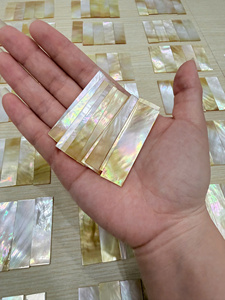 แผ่นเปลือกหอยมุกสีขาวธรรมชาติทรงสี่เหลี่ยมผืนผ้า ขนาด 120x30x30 มม. ขัดเงา สำหรับตกแต่งโต๊ะ - Product Image 3