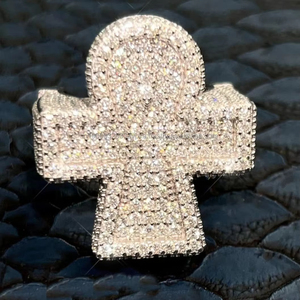 Luxury Iced Cross <b>Ring</b> 925 Sterling Silver Hip Hop Bling Engagement Moissanite <b>Statement</b> <b>Ring</b> Men's Gift Him Rapper Jewelry - Product Image 1