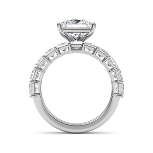 Anillo de compromiso de oro rosa de 10K con diamante cultivado en laboratorio Brilliant Princess And Baguette de 4.31 quilates, joyería nupcial elegante y lujosa. - Product Image 4