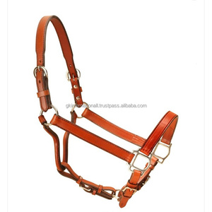 Super Export Qualité Heavy Duty Entièrement Réglable En Cuir Tan Cheval Halter avec Plomb et Laiton Accessoires Tailles Personnalisées Disponibles - Product Image 1