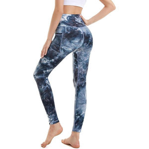 High Waist Solid Yoga <b>Leggings</b> <b>Pockets</b> Full Length Spandex Polyester Four-Way Stretch Seamless Contrast Stitch Women's - Product Image 3