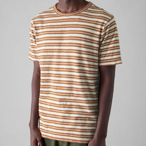 Camiseta de Manga Corta a Rayas para Hombre, Camisetas de Algodón Jersey, Camiseta de Verano para Hombre con Logotipo, Camisetas Lisas con Cuello Redondo - Product Image 6