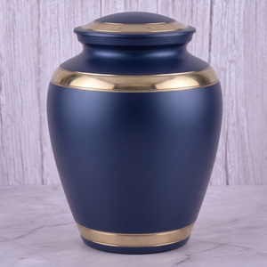Urna Funeraria de Latón Azul y Dorado para Cenizas Humanas, Recipiente Conmemorativo para Entierro y Funeral - Product Image 6