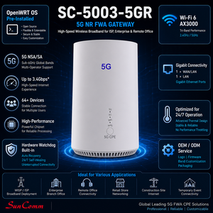 Routeur CPE 5G OpenWRT Wi-Fi 6E Pare-feu VPN WireGuard Connectivité multi-appareils 3GPP Rel-15 SunComm SC-5003-5GR - Product Image 1