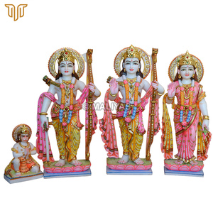 White Marble Ram Darbar | Ram Sita Lakshman Hanuman Statue | Handcrafted Ram Parivar Murti | MALIYAS Jaipur - Product Image 2