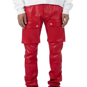 Pantalon en cuir de haute qualité pour hommes, grande taille, écologique, coupe-vent, construction durable pour un style audacieux et urbain - Product Image 1