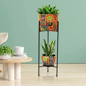 Maceta Metálica Estilo Cubo Vintage, Maceta Decorativa Rústica para Plantas de Interior y Exterior, para Hogar, Balcón, Sala de Estar, Oficina - Product Image 2