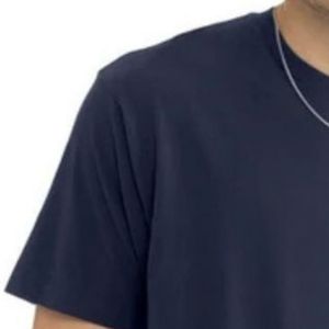 เสื้อยืดคอกลมแขนสั้นสีน้ำเงินกรมท่าสำหรับผู้ชาย ผ้าฝ้ายนุ่ม สวมใส่สบาย ทรงโอเวอร์ไซส์ ระบายอากาศได้ดี เหมาะสำหรับใส่ลำลองในฤดูร้อน สไตล์สตรีทแวร์ สามารถปรับแต่งได้ - Product Image 5