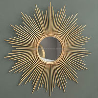 Décoration de la maison moderne personnalisée grand cadre rond en or mat miroir mural suspendu pour salle de bain grand cercle