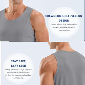 Camiseta sin mangas para hombre, con logo personalizado, ligera, para gimnasio, fitness, ejercicio, entrenamiento muscular. - Product Image 3