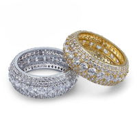 Anillo Unisex de Oro Rosa de 10 Quilates con Diamantes de 9.5 Gramos, Estilo Hip Hop, con Incrustaciones de Diamantes, para Bodas y Fiestas, con Certificación IGI