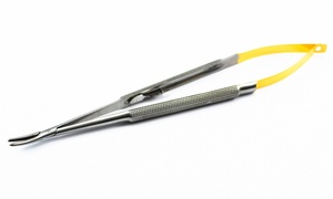 Porte-aiguilles TC Castroviejo, couleur or, acier inoxydable CE, chirurgical dentaire, carbure de tungstène, droit, 18 cm, boîte carton, PK, 3 ans - Product Image 2