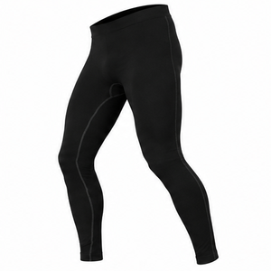Pantalon de compression sans couture noir pour hommes adultes, respirant, anti-transpiration, extensible dans quatre directions, en spandex et polyester, vêtements de performance - Product Image 2