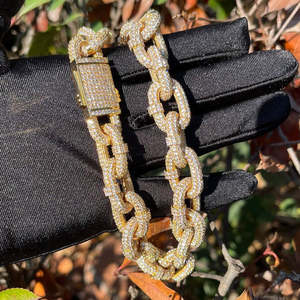 Chaîne de collier Hip Hop de haute qualité, maillons cubains, 16 mm, pavée de moissanite, grosse et lourde, style Iced Out Bling, chaîne Rolo pour hommes - Product Image 6