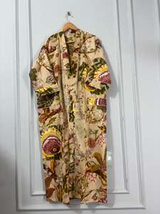 Robe Kimono en Coton Imprimé au Bloc, Col en V, Séchage Rapide, Manches Longues, Longueur Intégrale, Légère, Printemps/Été, pour Demoiselle d'honneur - Product Image 6