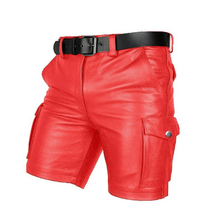 Pantalones Cortos de Cuero para Hombre, Nuevo Estilo, Color Sólido, Hechos con Cuero de Alta Calidad, de Primera Calidad, de Secado Rápido, Gran Venta - Product Image 1