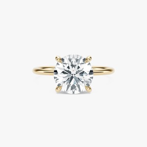 Bague de fiançailles OEM personnalisée Roy Diamond RD EW 006 pour femme, luxe, or jaune 14 carats, 3 grammes, diamant taille radiant 3 carats, sertie à griffes - Product Image 1