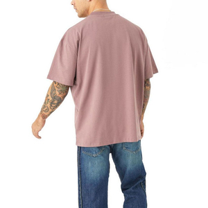 T-shirt en coton 100 % pour homme, coupe ample, imprimé, bleu marine, 220 GSM, 100 % coton, surdimensionné, vente en gros 2025 - Product Image 6