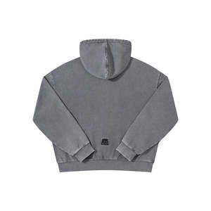 Chaqueta de streetwear para hombre, personalizada, de felpa francesa con lavado ácido, efecto desgastado, ajuste cómodo, con pedrería, estilo vintage, con cremallera y capucha. - Product Image 5