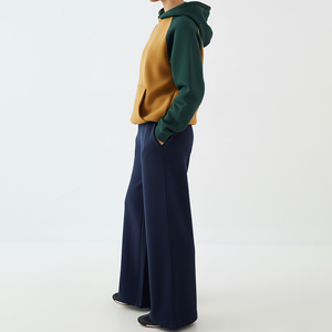 <b>Modest</b> Women Color Block Tracksuit <b>Set</b> 500GSM Cotton Fleece Hoodie Wide Leg Pants Winter Streetwear Wholesale - Product Image 6