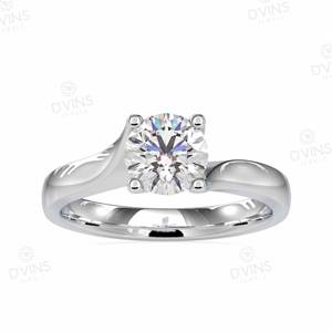 Bague solitaire D'VINS JEWELS en or massif 18 carats avec diamant taille brillant VVS2 certifié IGI, sertissage classique à griffes, pour fiançailles et fêtes - Product Image 1