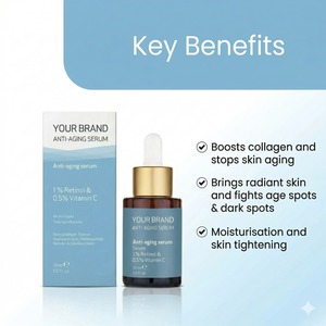 Vitamin C <b>Face</b> Serum with Hyaluronic Acid Retinol Niacinamide and Vitamin E Anti Aging Brightening Facial Skin Care Serum - Product Image 3