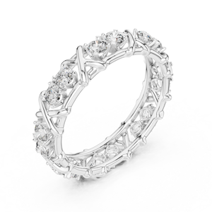 Ensemble de bagues classiques en diamants de laboratoire, or massif 18 carats plaqué rhodium, pour fiançailles, fêtes, Saint-Valentin, événements glamour et usage quotidien - Product Image 2