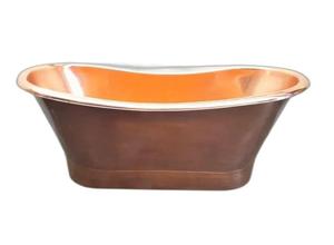 Bañera Ovalada Independiente de Cobre, Exterior Negro Moderno, Metal Duradero de Lujo para Adultos - Product Image 4