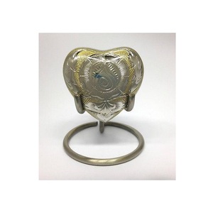 Heart Cremation Urn Handmade White Color Ashes Urns <b>Keepsake</b> Humans And Pets <b>Memorial</b> - Product Image 4