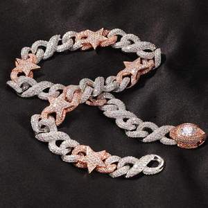 จี้ตัวอักษรแบบกำหนดเอง ประดับเพชรโมอิสซาไนต์ VVS รูปดาว สร้อยคอแบบ Cuban Link รูปหัวใจ เครื่องประดับฮิปฮอป ของขวัญ เงินแท้สำหรับผู้หญิง - Product Image 1