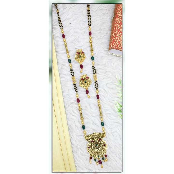 Mangalsutra Traditional Indian Style Meenakari Designer Pedant Floral Shape Mangalsutra for Bridal Indian Jewelry Dubai Jewelry