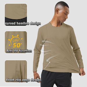 Chemises respirantes d'été à séchage rapide, coupe ajustée, t-shirts de sport à manches longues pour hommes, vêtements de musculation et de fitness - Product Image 2