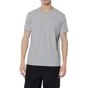 T-shirts d'été 100 % coton pour hommes, décontractés, à manches courtes, col rond, en coton uni, doux, basiques, coupe ample - Product Image 1