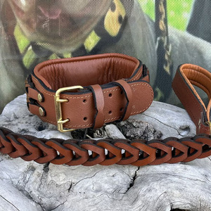 Collares de cuero trenzado premium para perros, accesorio hecho de cuero trenzado genuino para uso diario y entrenamiento, en venta. - Product Image 6
