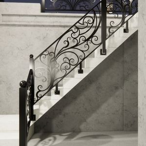 Elegant Wrought Iron & Stainless Steel Villa Balcony Railing Custom Size Modern Design Rust Resistant Strong Structure Finish - Product Image 3